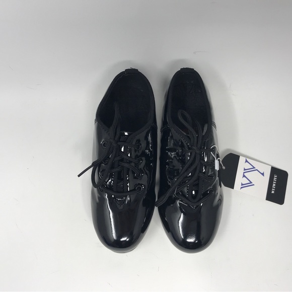 WUIWUIYU Lace Up Tap Dancing Shoes, Unisex Kid's Size 12(B)32 - Black - Picture 2 of 10